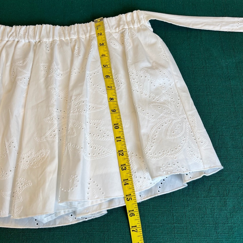 NWT - ZARA EYELET FLORAL MINI SKORT WITH ATTACHED TIE - Picture 7 of 11